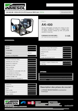 Gasoline Power Generators INMESOL AK-400-M