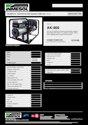 Benzinli Jeneratörler INMESOL AK-900-CA