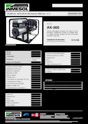 Gasoline Power Generators INMESOL AK-900-CA