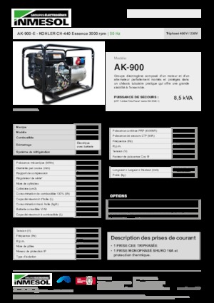 Gasoline Power Generators INMESOL AK-900-E