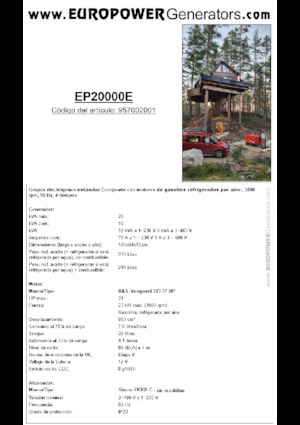 Gasoline Power Generators Europower EP20000E (S)