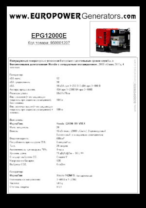 Benzinli Jeneratörler Europower EPG12000E (S)