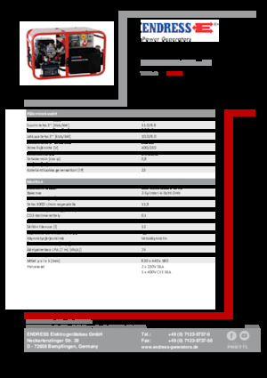 Benzinli Jeneratörler Endress ESE 1006 DBS-GT 