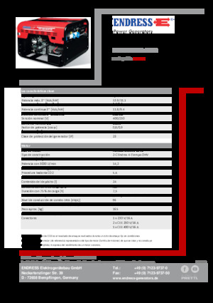 Gasoline Power Generators Endress ESE 1206 DHS-GT ES