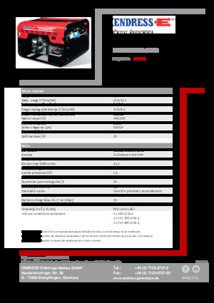 Gasoline Power Generators Endress ESE 1206 DHS-GT ES