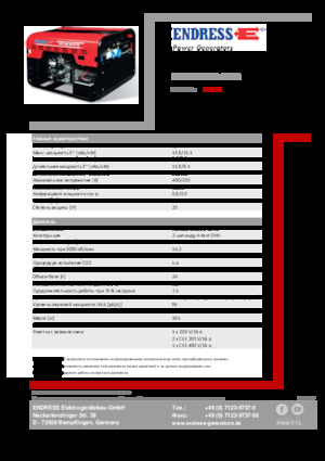 Gasoline Power Generators Endress ESE 1206 DHS-GT ES