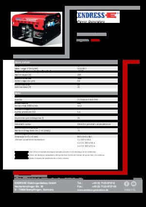 Gasoline Power Generators Endress ESE 1206 HS-GT ES