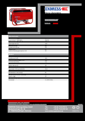 Gasoline Power Generators Endress ESE 206 HS-GT