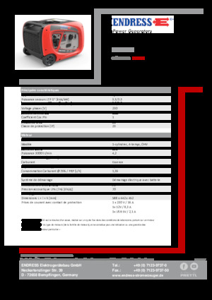 Benzinli Jeneratörler Endress ESE 3000i
