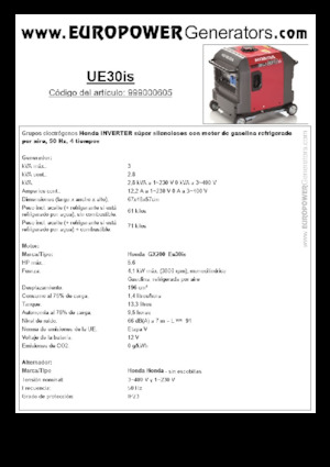 Gasoline Power Generators Europower EU30is
