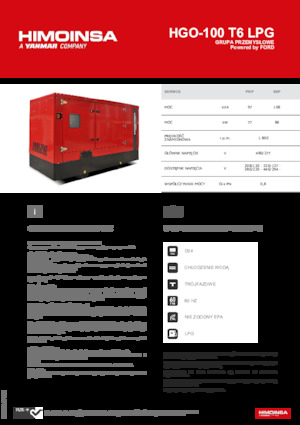 Gasoline Power Generators HIMOINSA HGO-100 T6 LPG