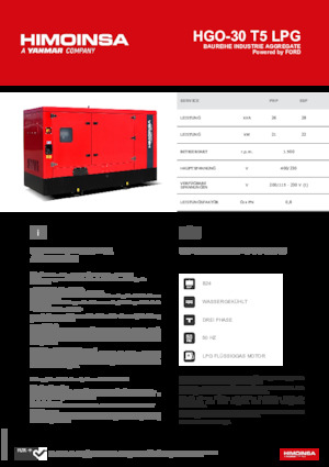 Gasoline Power Generators HIMOINSA HGO-30 T5 LPG