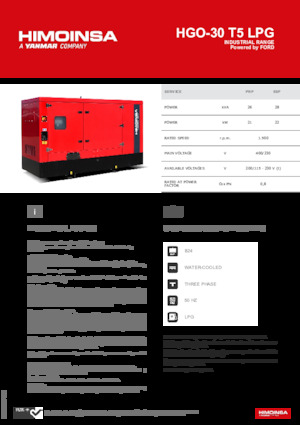 Gasoline Power Generators HIMOINSA HGO-30 T5 LPG