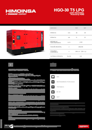 Gasoline Power Generators HIMOINSA HGO-30 T5 LPG