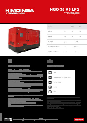 Gasoline Power Generators HIMOINSA HGO-35 M5 LPG