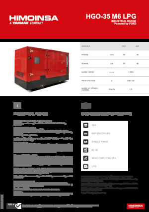 Gasoline Power Generators HIMOINSA HGO-35 M6 LPG