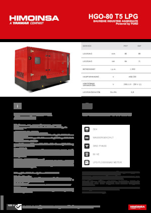 Benzinli Jeneratörler HIMOINSA HGO-80 T5 LPG
