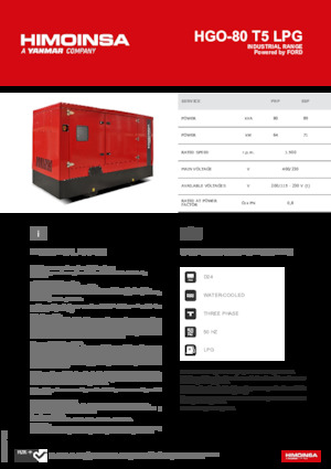 Gasoline Power Generators HIMOINSA HGO-80 T5 LPG