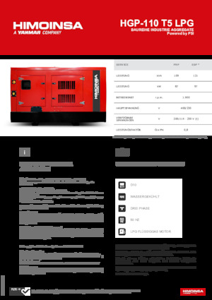 Gasoline Power Generators HIMOINSA HGP-110 T5 LPG