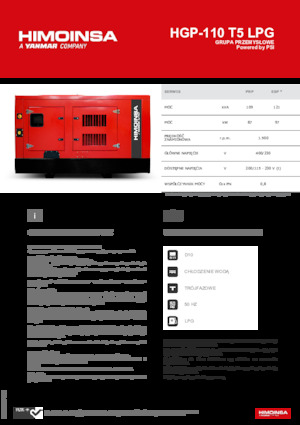 Gasoline Power Generators HIMOINSA HGP-110 T5 LPG