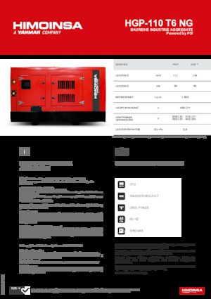 Gasoline Power Generators HIMOINSA HGP-110 T6 NG