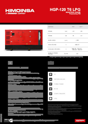 Benzinli Jeneratörler HIMOINSA HGP-120 T6 LPG