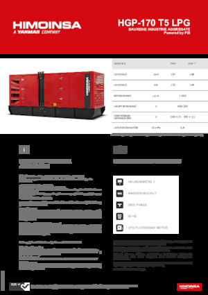 Gasoline Power Generators HIMOINSA HGP-170 T5 LPG