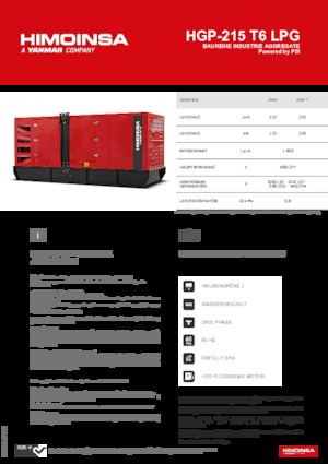 Gasoline Power Generators HIMOINSA HGP-215 T6 LPG
