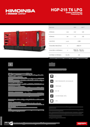 Gasoline Power Generators HIMOINSA HGP-215 T6 LPG