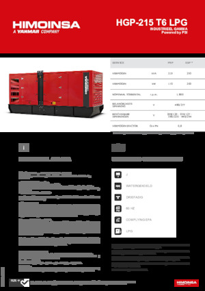 Gasoline Power Generators HIMOINSA HGP-215 T6 LPG