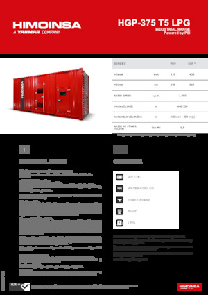 Gasoline Power Generators HIMOINSA HGP-375 T5 LPG