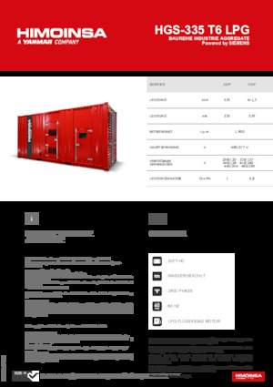 Benzinli Jeneratörler HIMOINSA HGS-335 T6 LPG