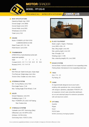 Graders PowerPlus PP12G-IX