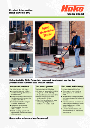 Elle kontrol edilen süpürücüler Hako Variette 500