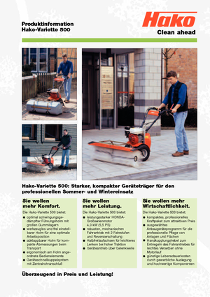 Hand-controlled Sweepers Hako Variette 500