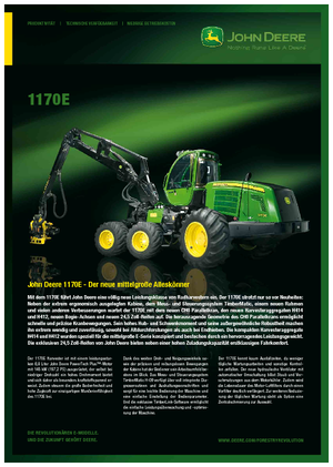 Harvesters John Deere 1170 E