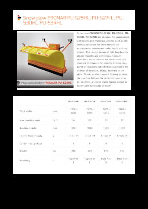 Highway Snowploughs Pronar PU-S30HL 