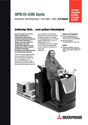 Sipariş Seçiciler Mitsubishi OPB 10 NSPF