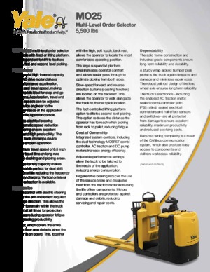 Order Pickers & Cherry Picker Forklifts Yale MO25