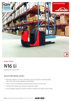 Order Pickers & Cherry Picker Forklifts Linde N16Li