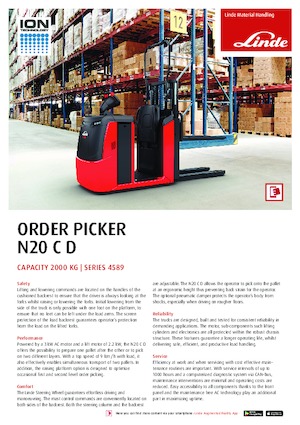 Sipariş Seçiciler Linde N20C D