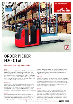 Sipariş Seçiciler Linde N20C LoL