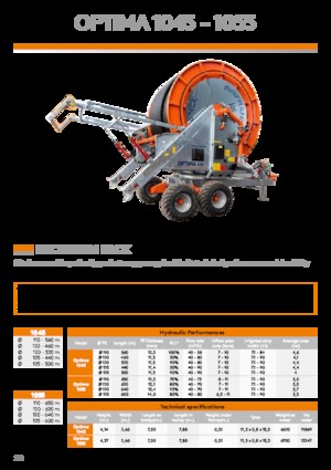 Hose reels IRRIFRANCE Optima 1055 Boggie 125/600