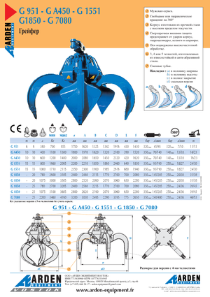 Hydr. kapaklı kepçeler Arden GA 450