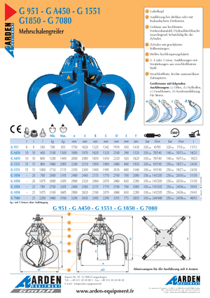 Hydr. clamshell buckets Arden GA 450