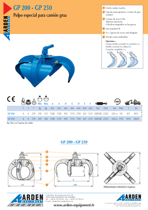 Hydr. kapaklı kepçeler Arden GP 200