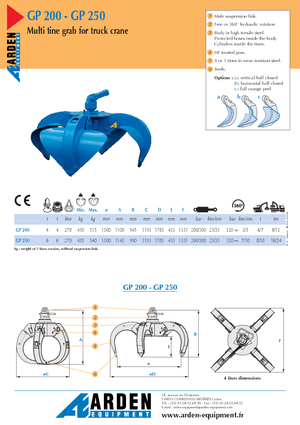 Hydr. kapaklı kepçeler Arden GP 200