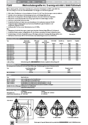 Hydr. clamshell buckets Kinshofer P 30 V 800-5 F