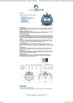 Hydr. kapaklı kepçeler Idrobenne PFO 5/600 P