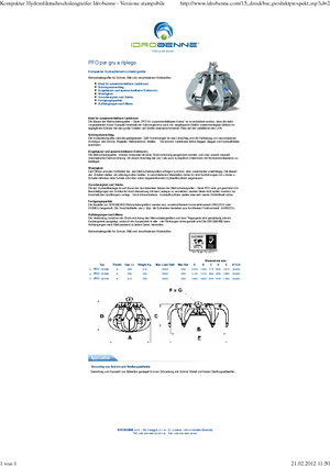 Hydr. clamshell buckets Idrobenne PFO 6/250